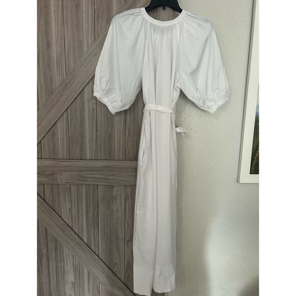 NWT Madewell large Tie waist button front midi dress in poplin - Picture 5 of 12